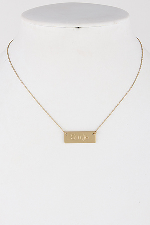 Simple Quoted Bar Necklace 6ICH10